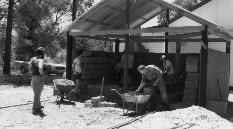 Mudbrick toilets built, mid 1980s